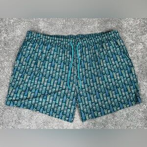 Caribbean 4XB Swim Trunks Green 3 Pockets Boxer Brief Liner Quick Dry Cocktails